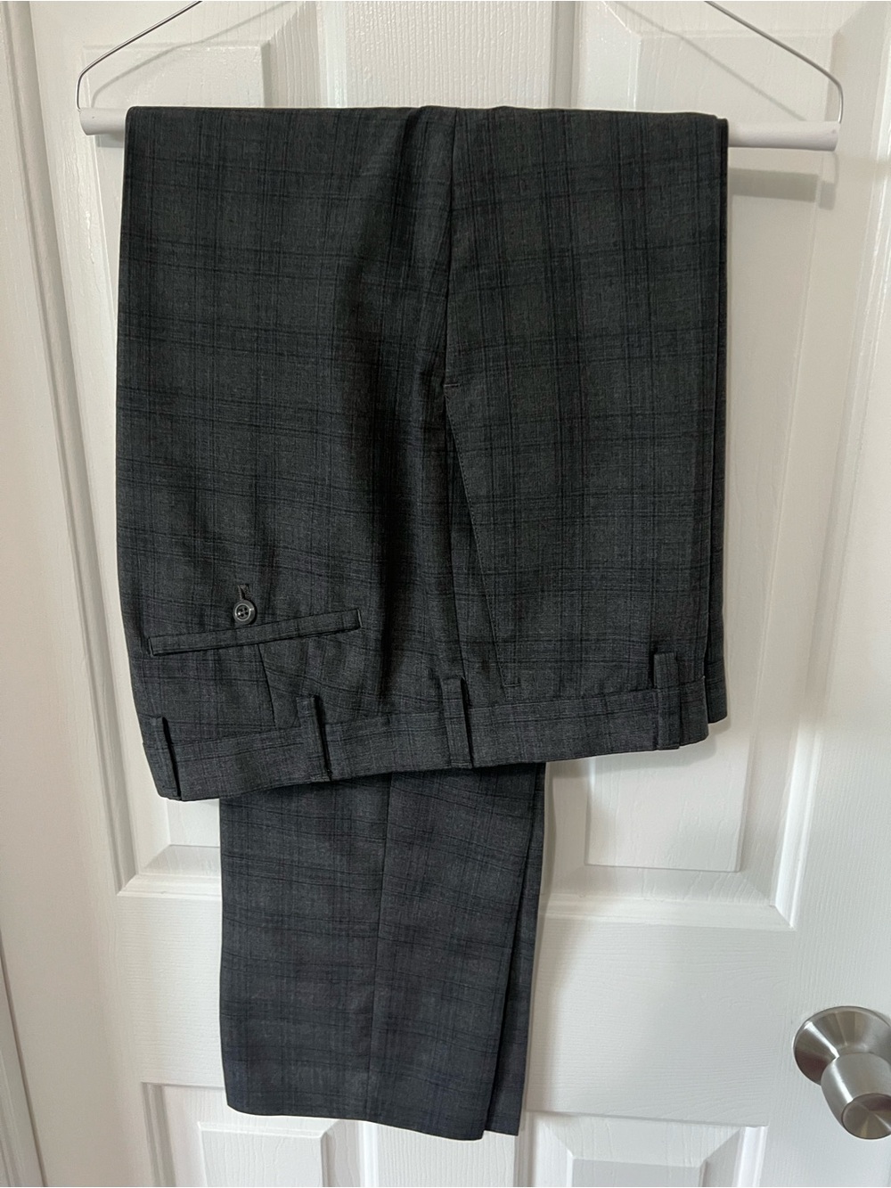 Louis Raphael Charcoal Plaid Dress Pants